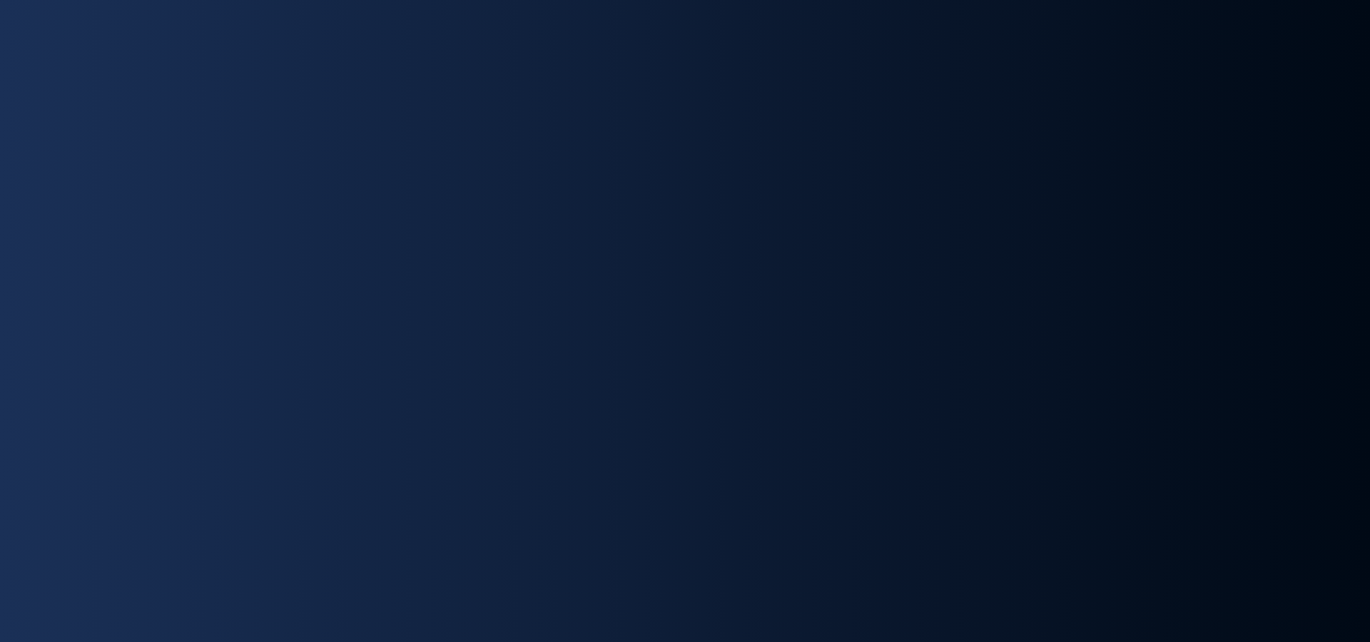 Gradient background fades from deep navy blue on the left to near-black on the right.