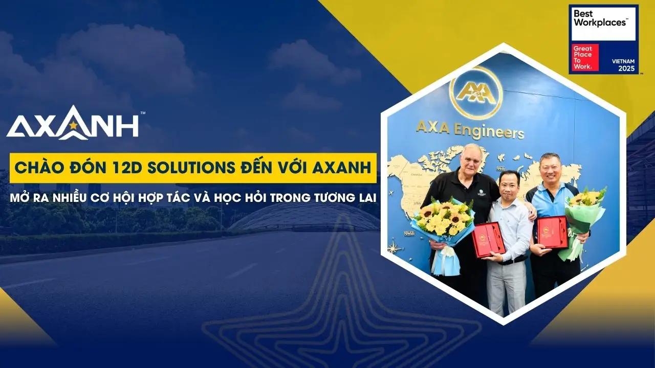 Đại diện 12D Solutions chụp hình cùng đội ngũ AXANH tại văn phòng