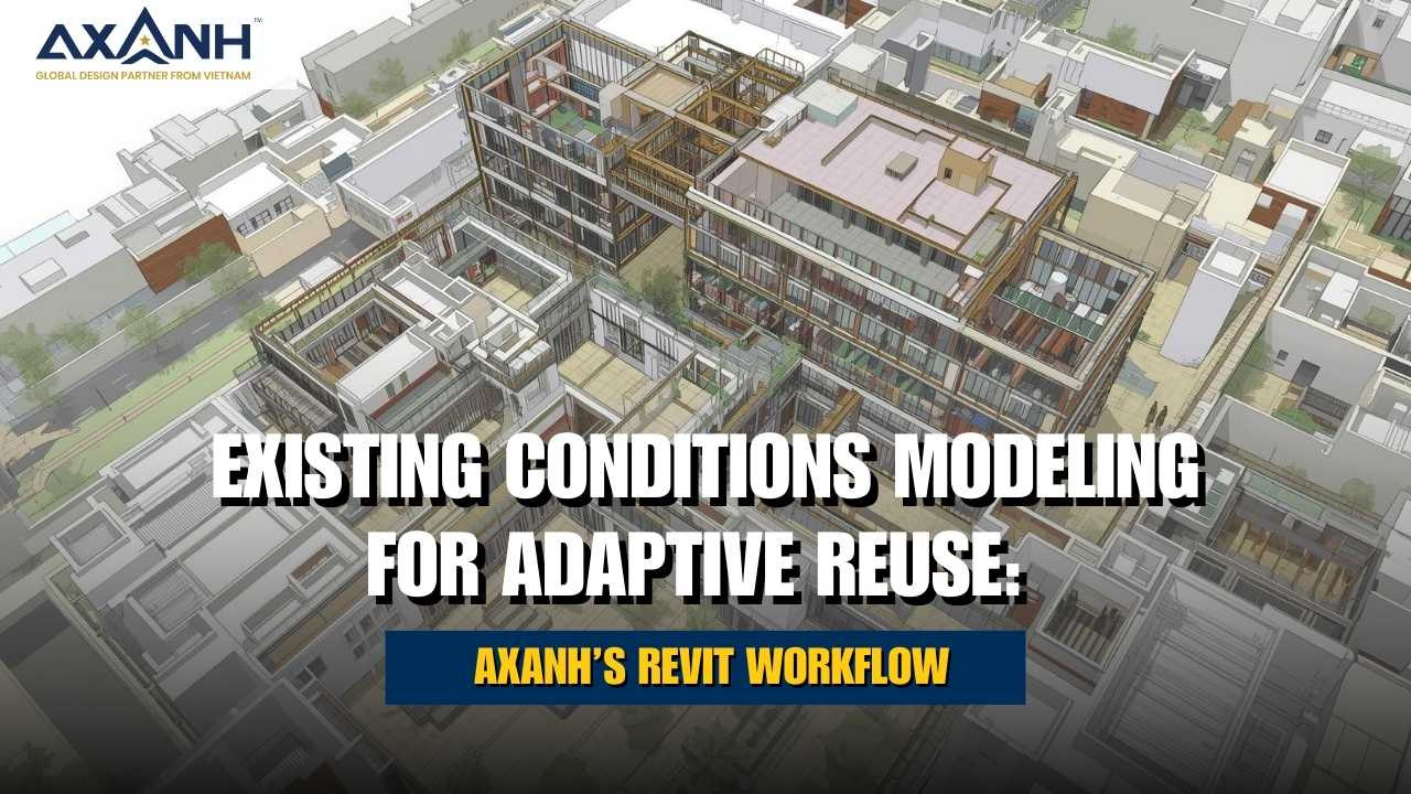 Existing condition model for adaptive reuse developed on Revit platform