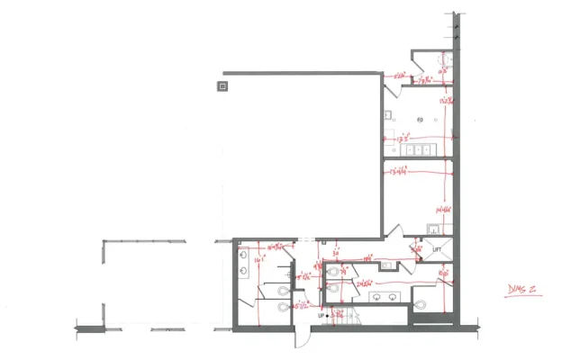 existing conditions modeling restroom and service area dimensions