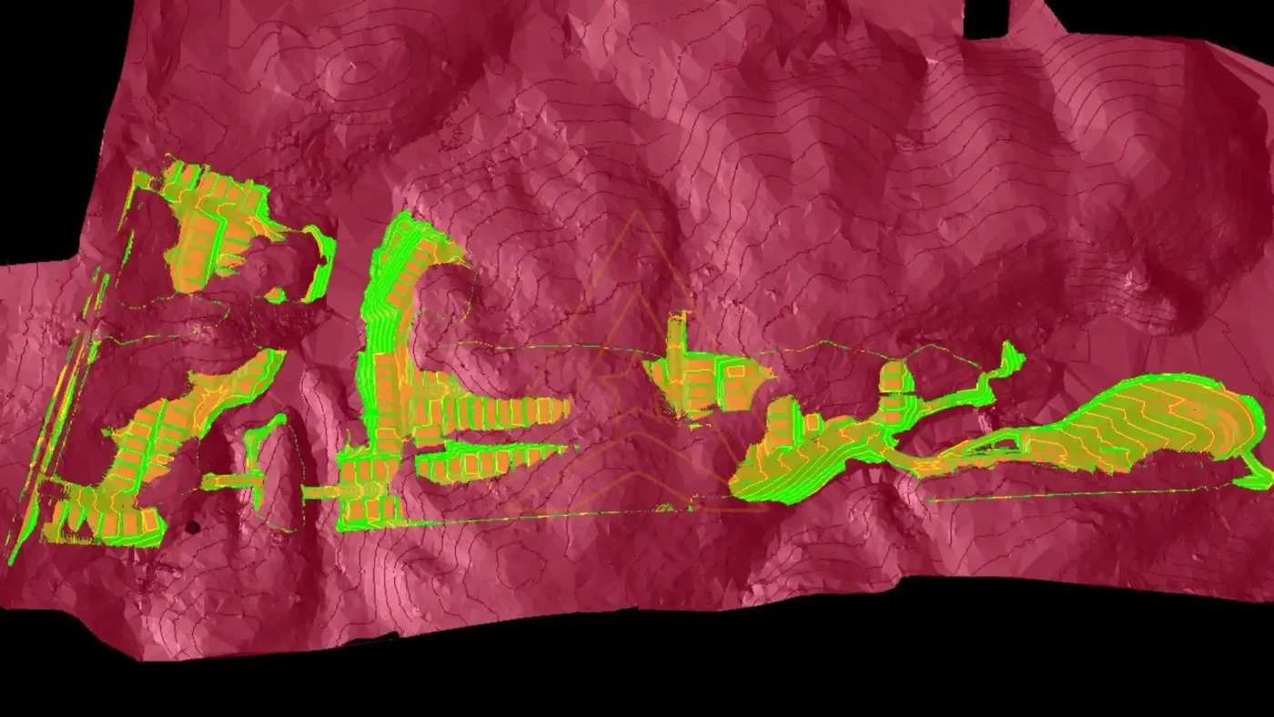 3D surface overview for infrastructure design on shallow rock site