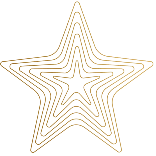 AXANH Starwave motif formed by layered gold and navy star lines