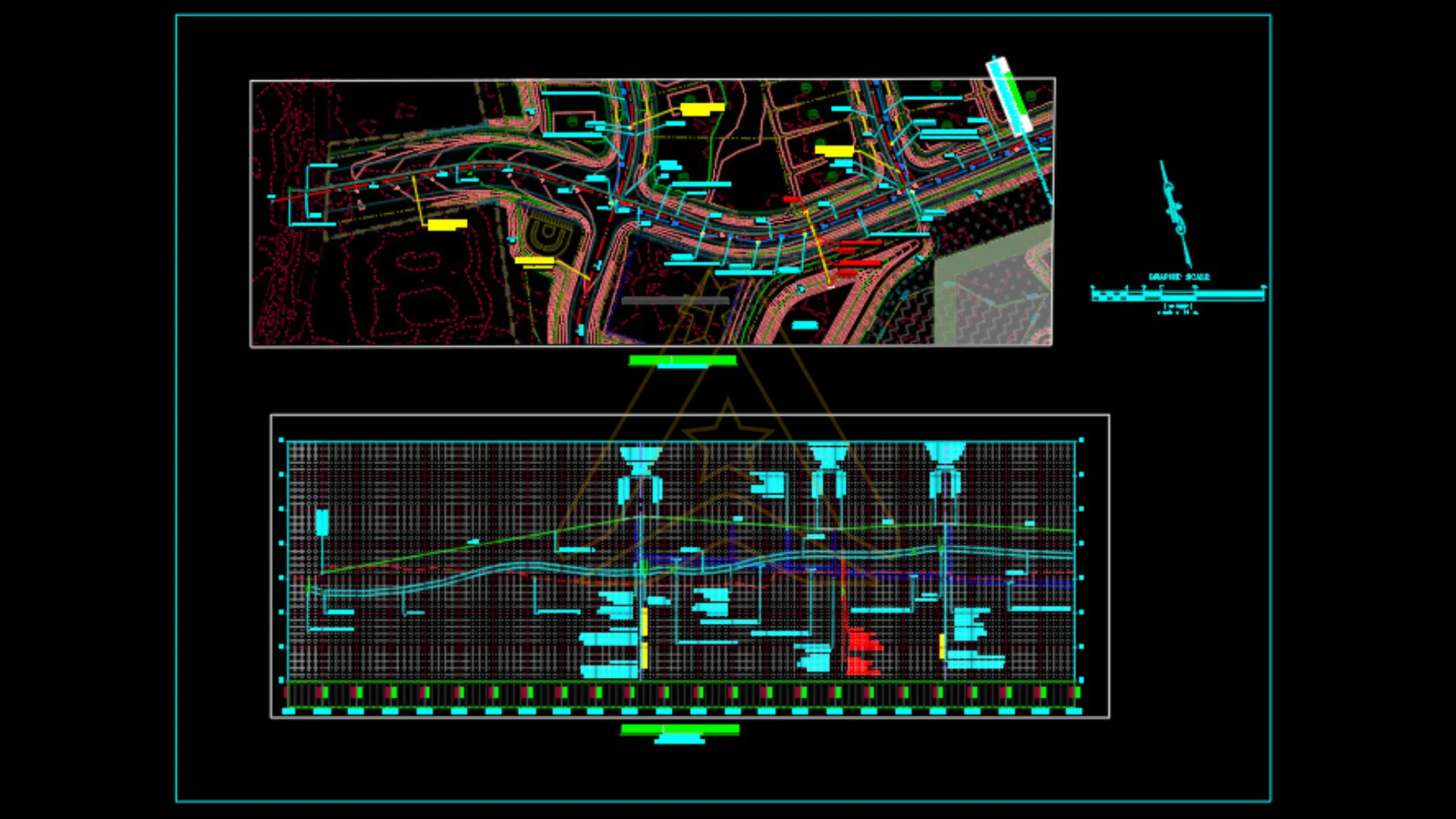 Roadway Plan and Profile Sheet prepared for technical review and documentation