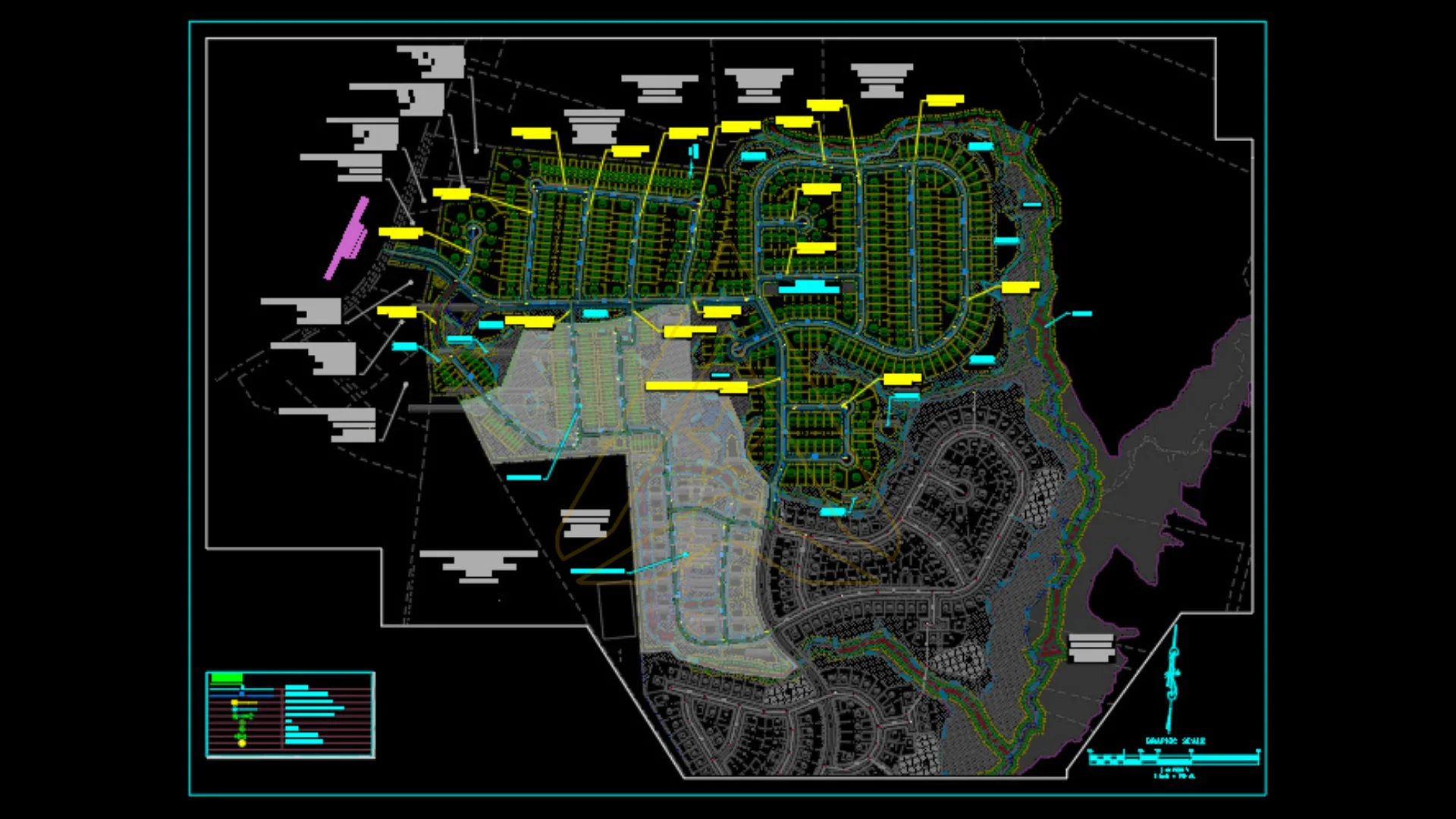 Utility Plan showing infrastructure systems coordinated with site layout and grading