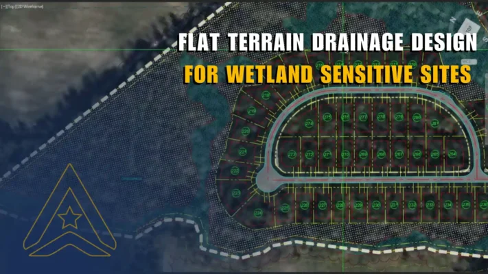 flat terrain drainage design for wetland-sensitive sites