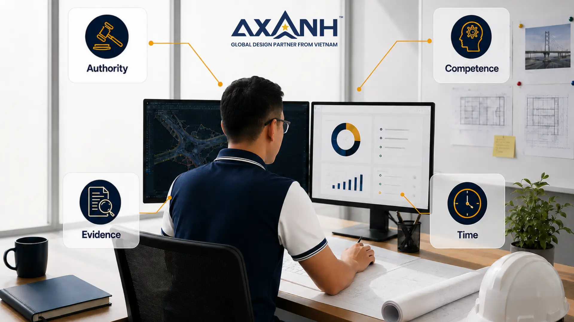 Engineering professional reviewing an AI-assisted workflow as part of human oversight