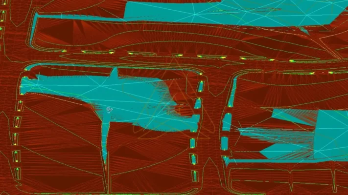 surface grading transitions and drainage coordination at roadway intersections