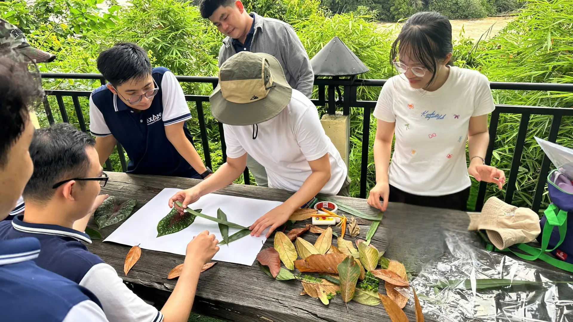 Collective forest-leaf artwork created during AXANH Leadership 2026